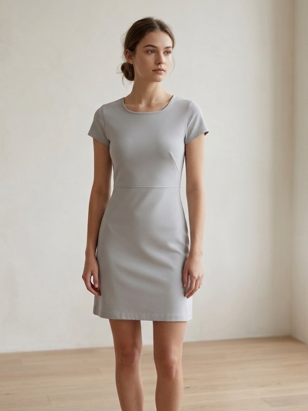 Everlane Party Of One Tee Mini Dress Blue XXS Cotton Square Neck Cap Sleeve